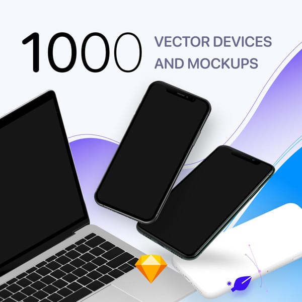 1000 Devices and Mockups for Sketch