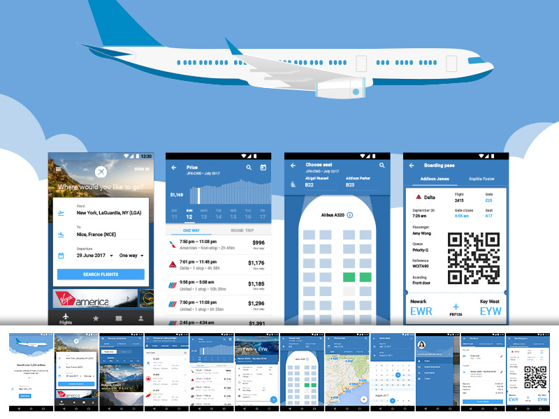 Material Design Flight App