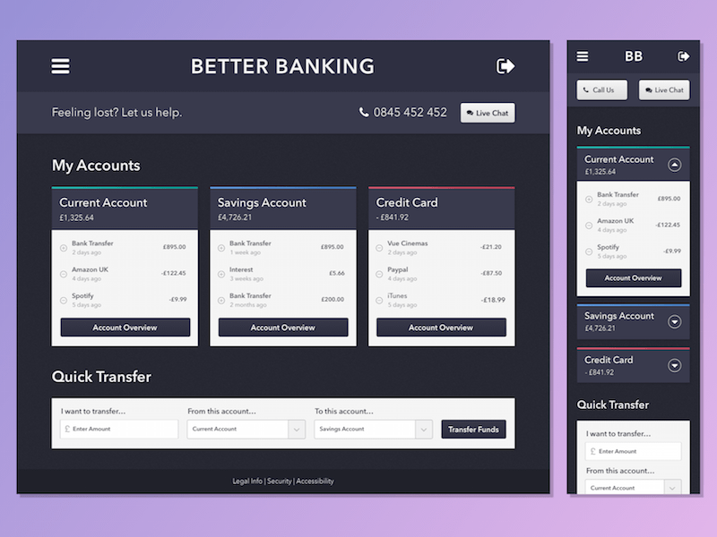 Better Banking UI