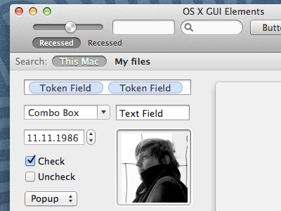Mac OS X GUI Elements