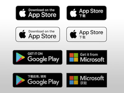 App Store and Google Play Badges