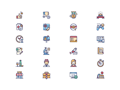 Business Icons - Filled and Outline