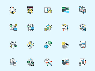 20 Colorful Business Icons