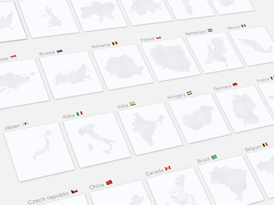 Dotted Maps of 24 Countries