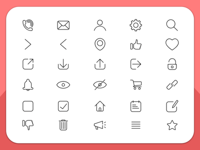 30 Essential Line Icons