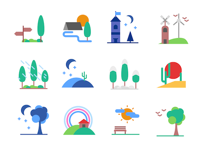 12 Landscape Icons