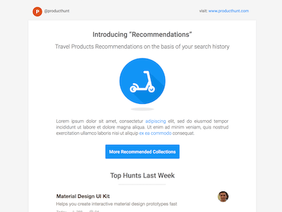 Product Hunt Mailer