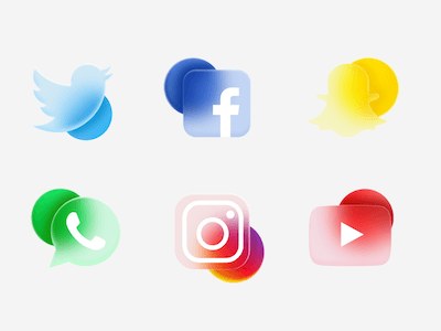 Frosted Glass Social Icons